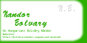 nandor bolvary business card