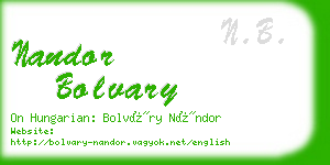 nandor bolvary business card